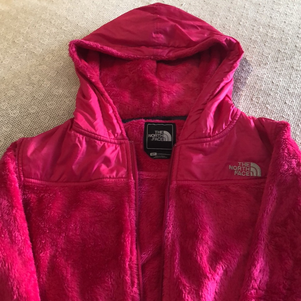 Fluffy North Face hooded jacket